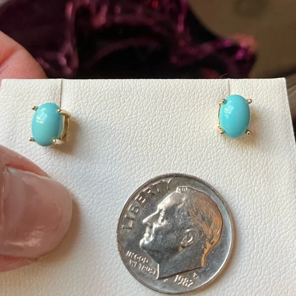 🌟New LALI 14K Gold & Turquoise Earrings - Picture 4 of 7